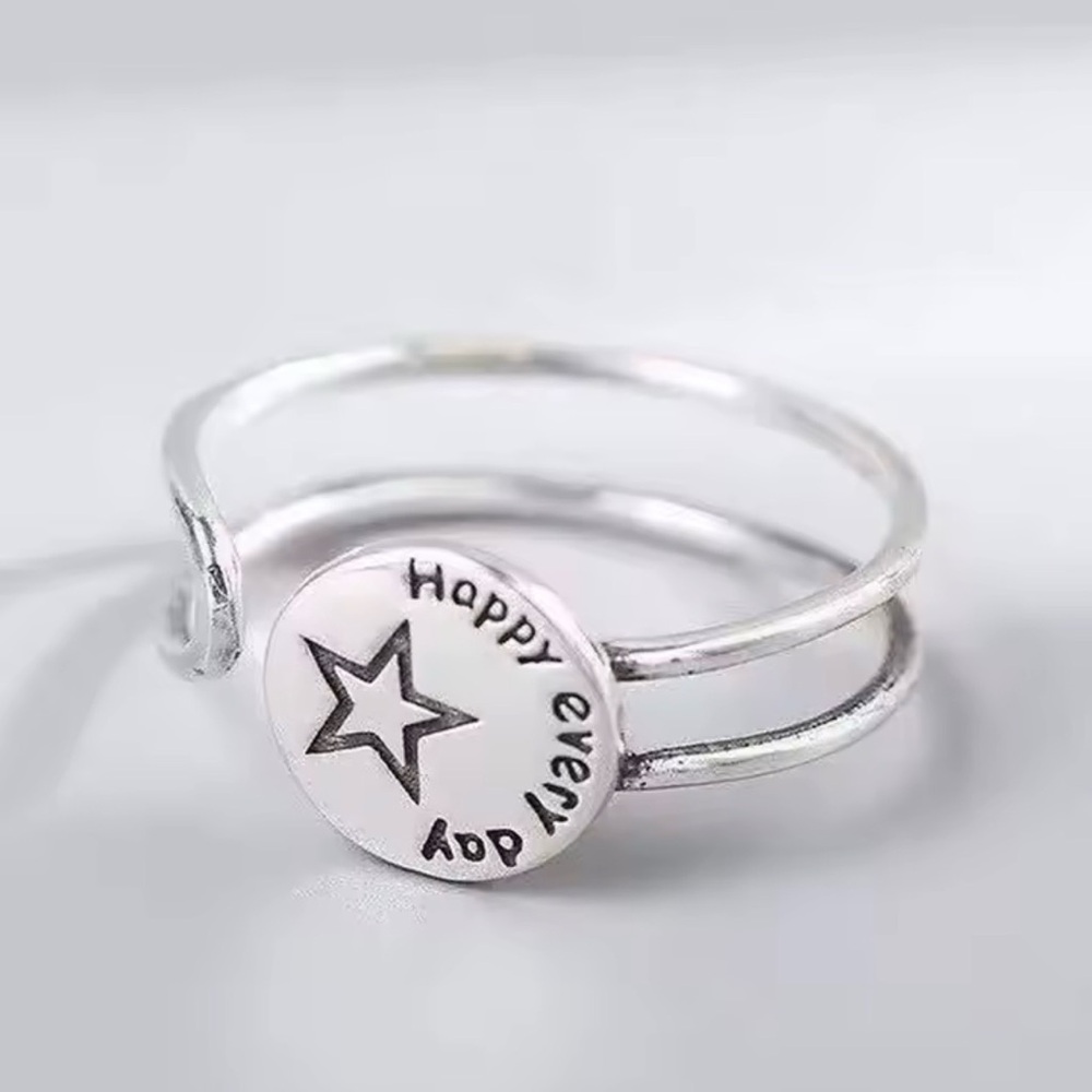 925 Silver Star Adjustable Ring